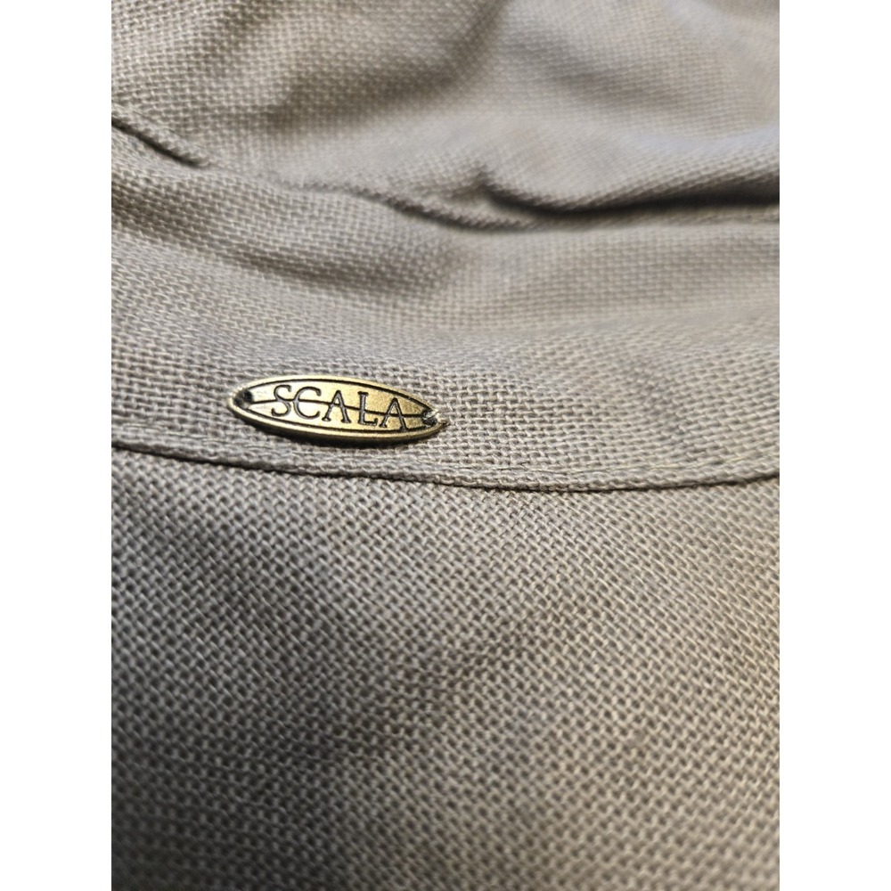 Scala Collezione Cotton Canvas Beige Wide Brim Sun Hat One Size Inner Drawstring - Picture 4 of 5